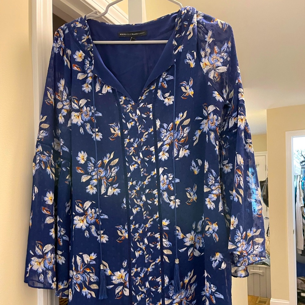 White House black market chiffon and silk dress